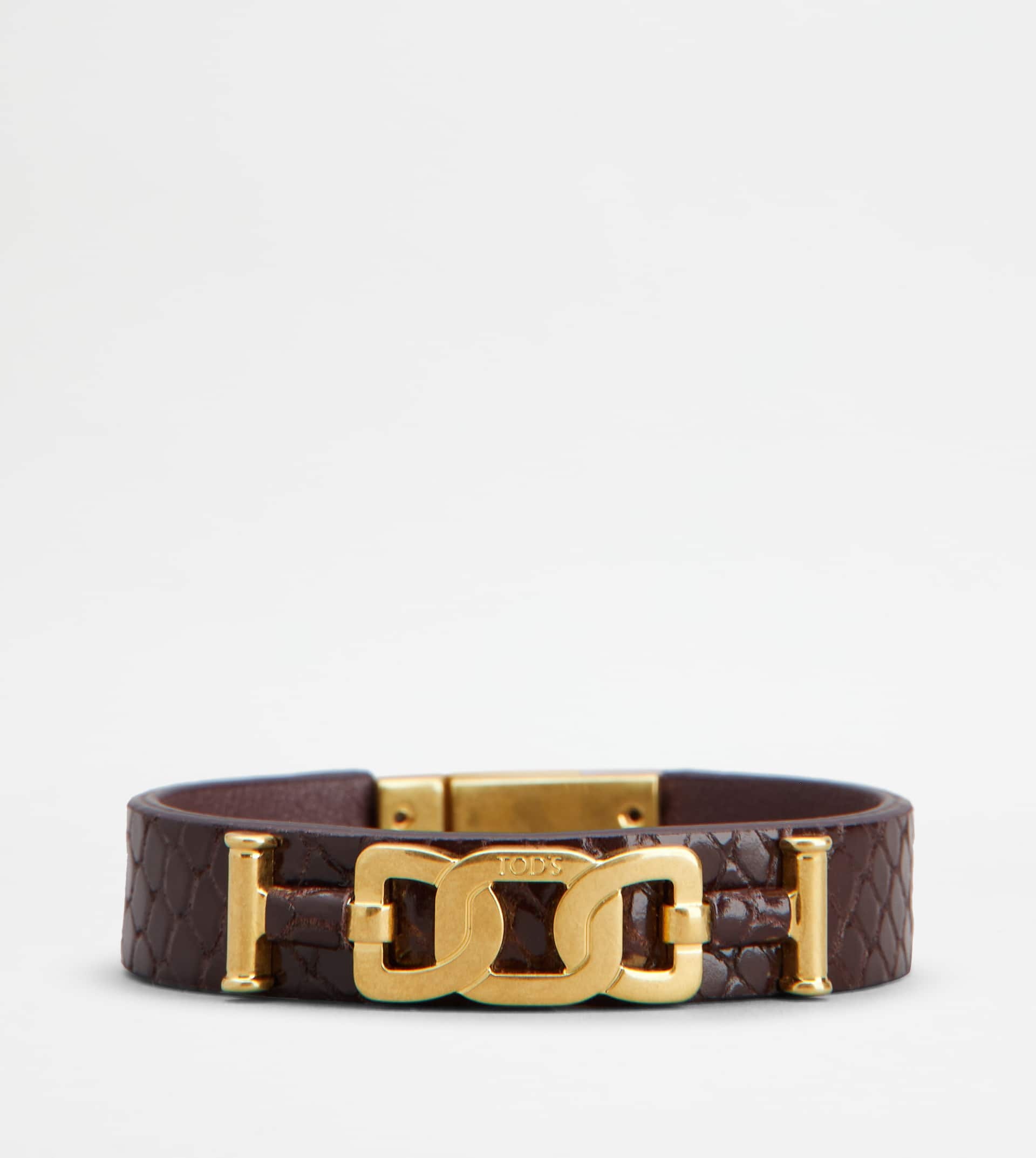 KATE BRACELET IN LEATHER - BROWN - 1