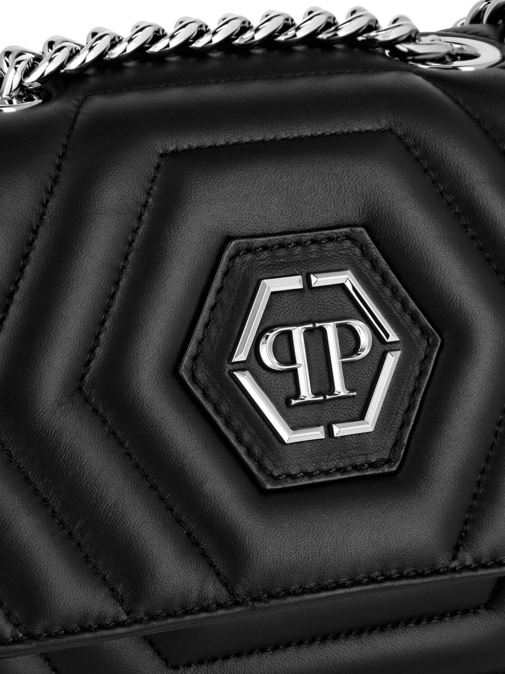 Hexagon leather shoulder bag - 4