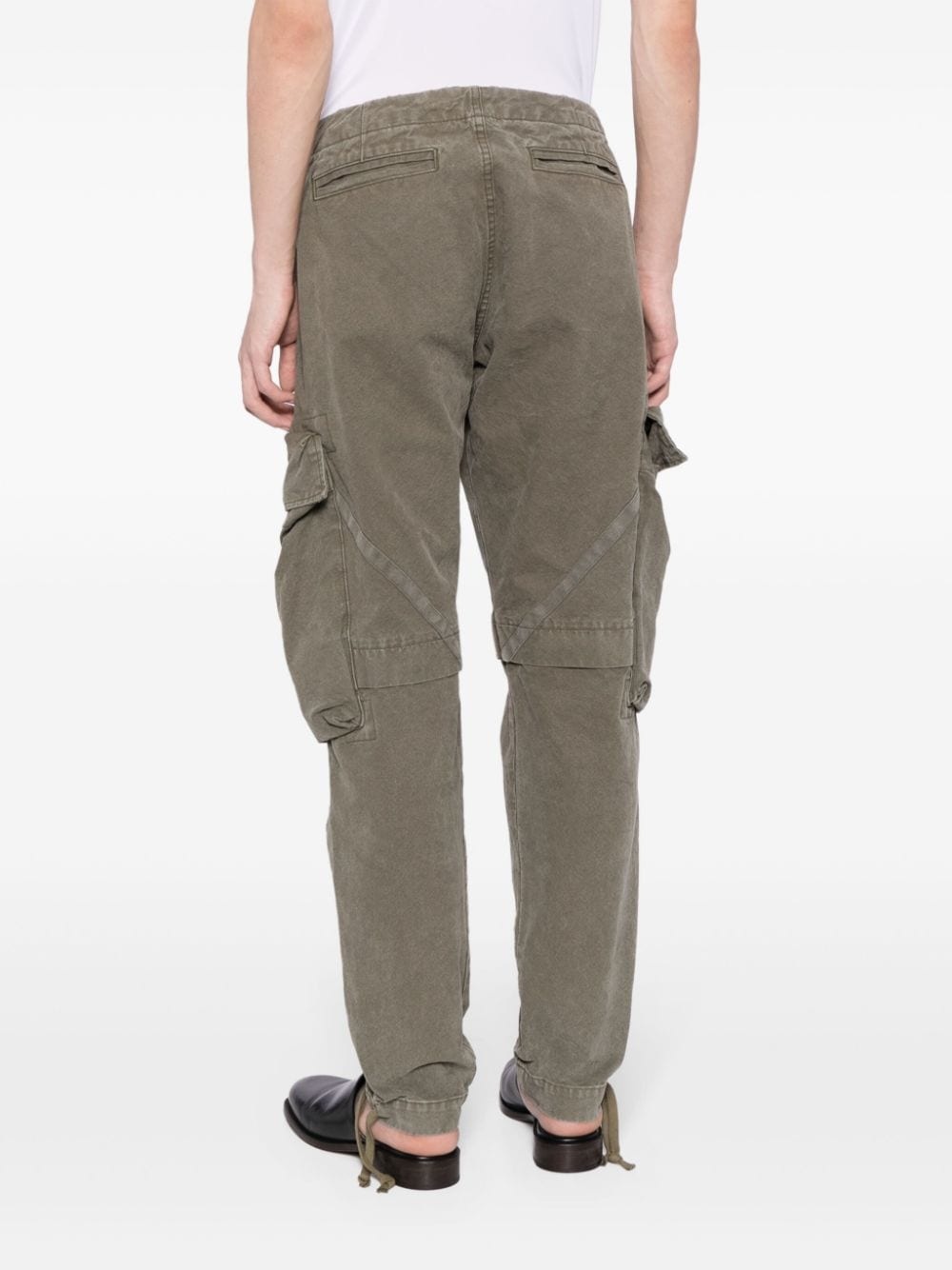 tapered cotton cargo trousers - 4