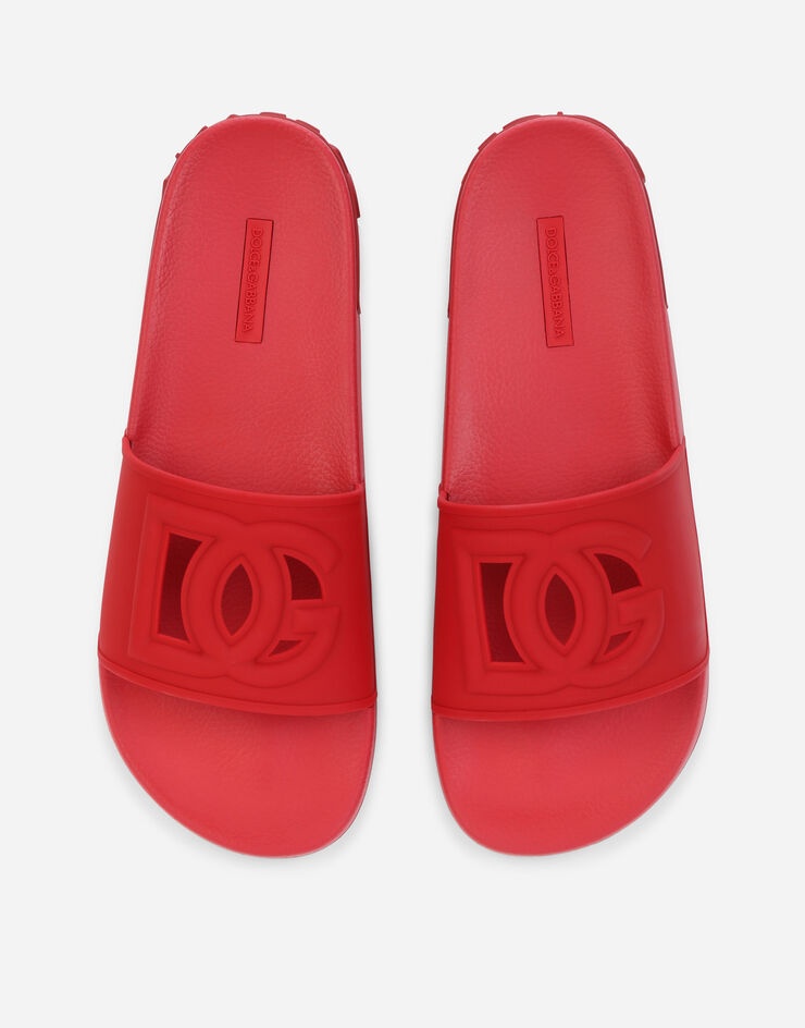 Rubber beachwear sliders with DG Millennials logo - 4