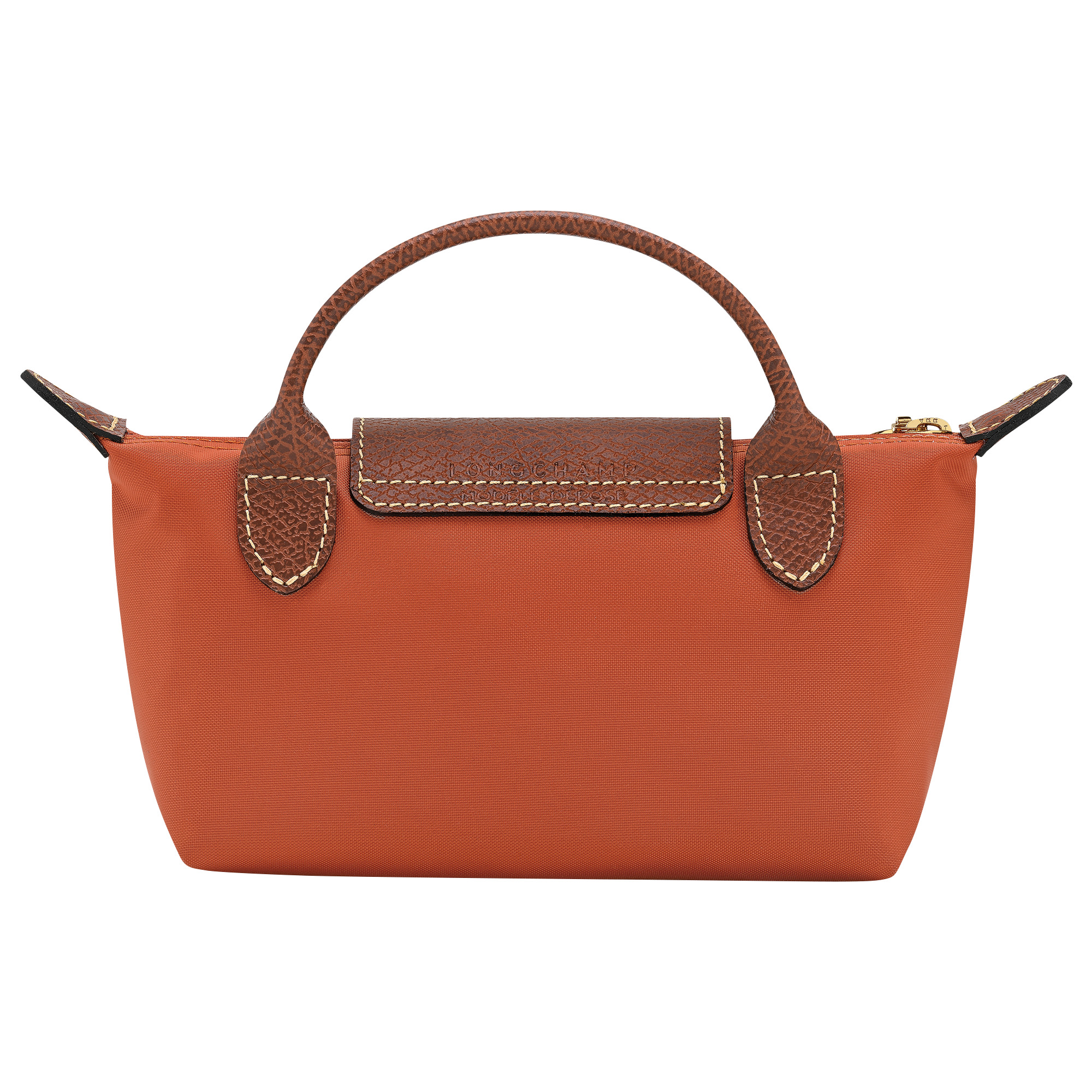 Le Pliage Original Pouch with handle Brick - Recycled canvas - 4