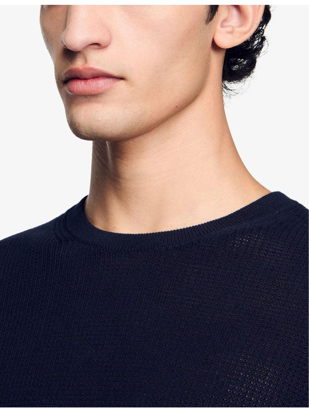 Textured Crewneck Cotton Knitted Jumper - 5
