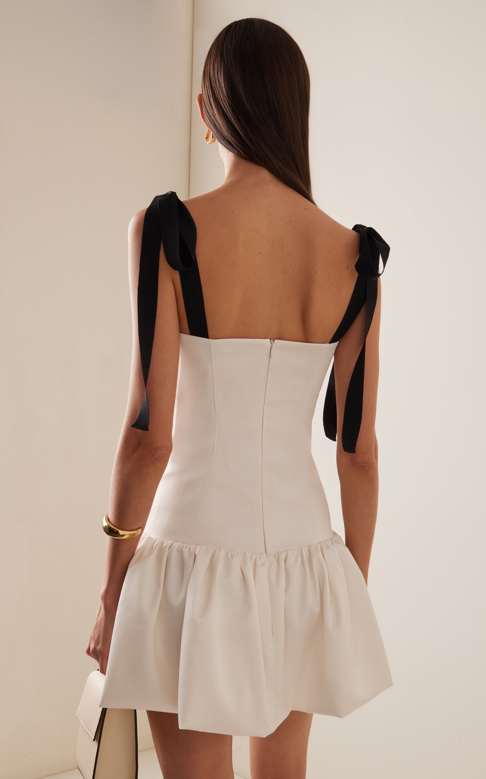 Patrice Bustier Satin Mini Dress ivory - 4