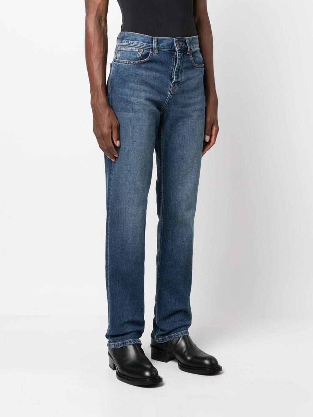 straight-leg cotton jeans - 3