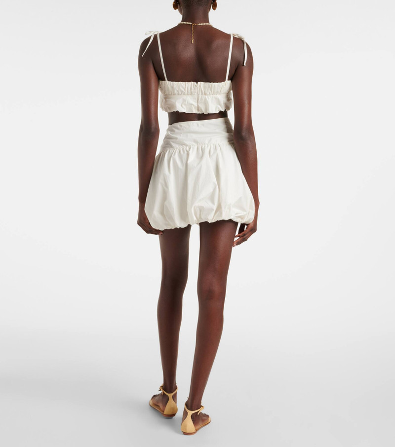 Gathered cotton poplin miniskirt 3