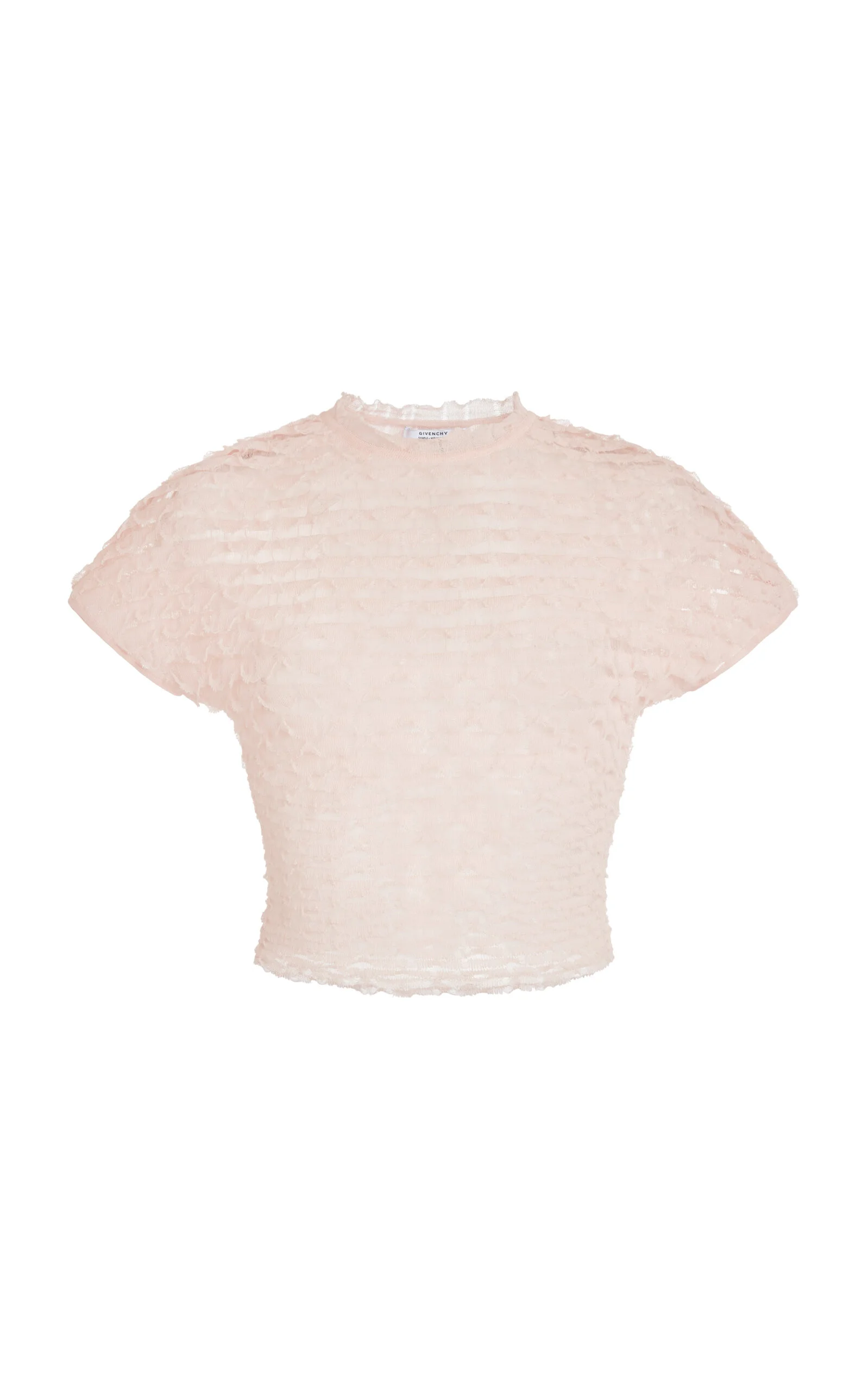 Frills Knit Crop top light pink - 1