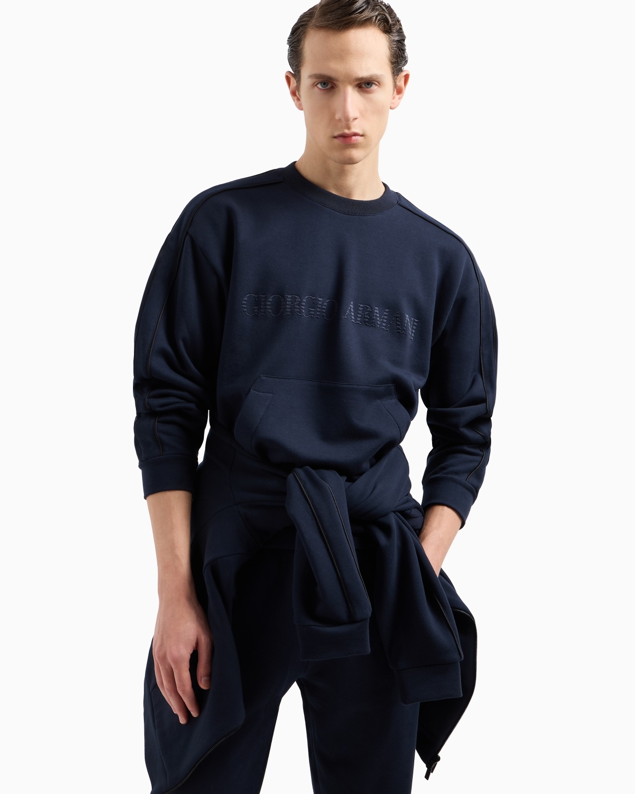 COTTON AND CASHMERE ZIP-UP SWEATSHIRT - 6