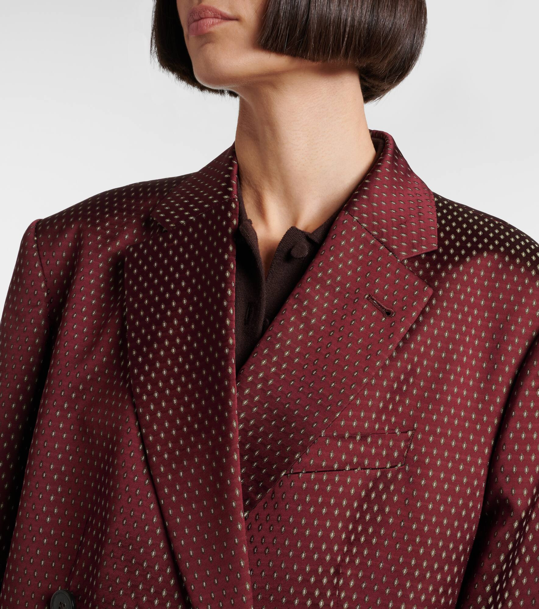 Polka-dot double-breasted blazer - 4