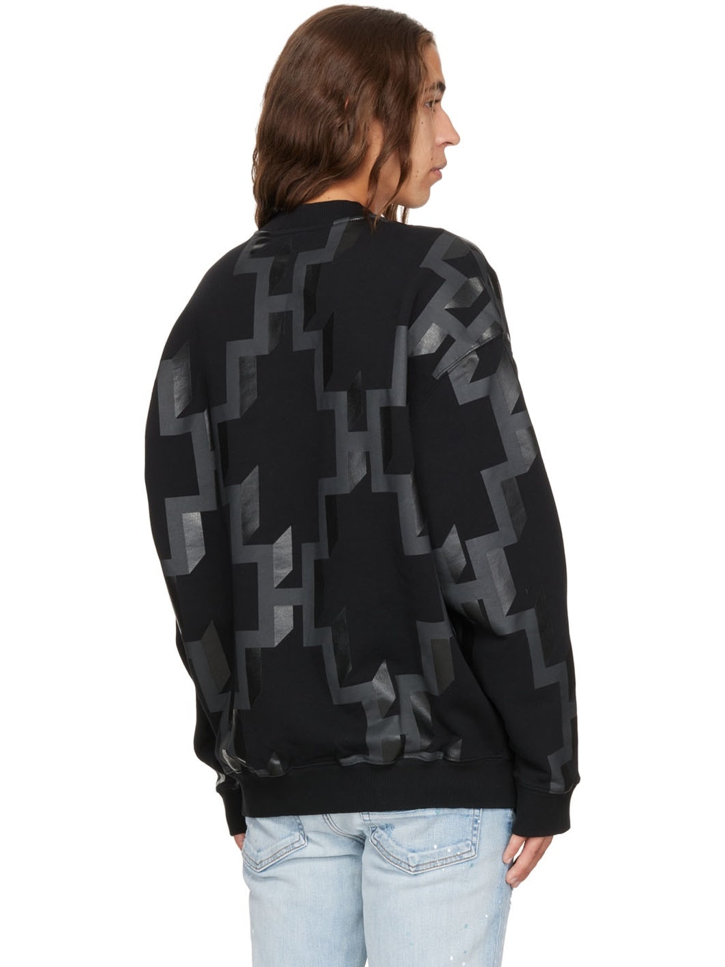 Black All Over Cross Sweater - 3