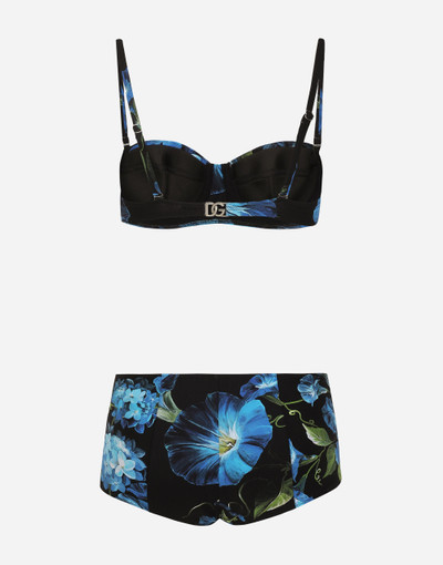 Dolce & Gabbana Bluebell-print balconette bikini with high-waisted bikini bottoms outlook