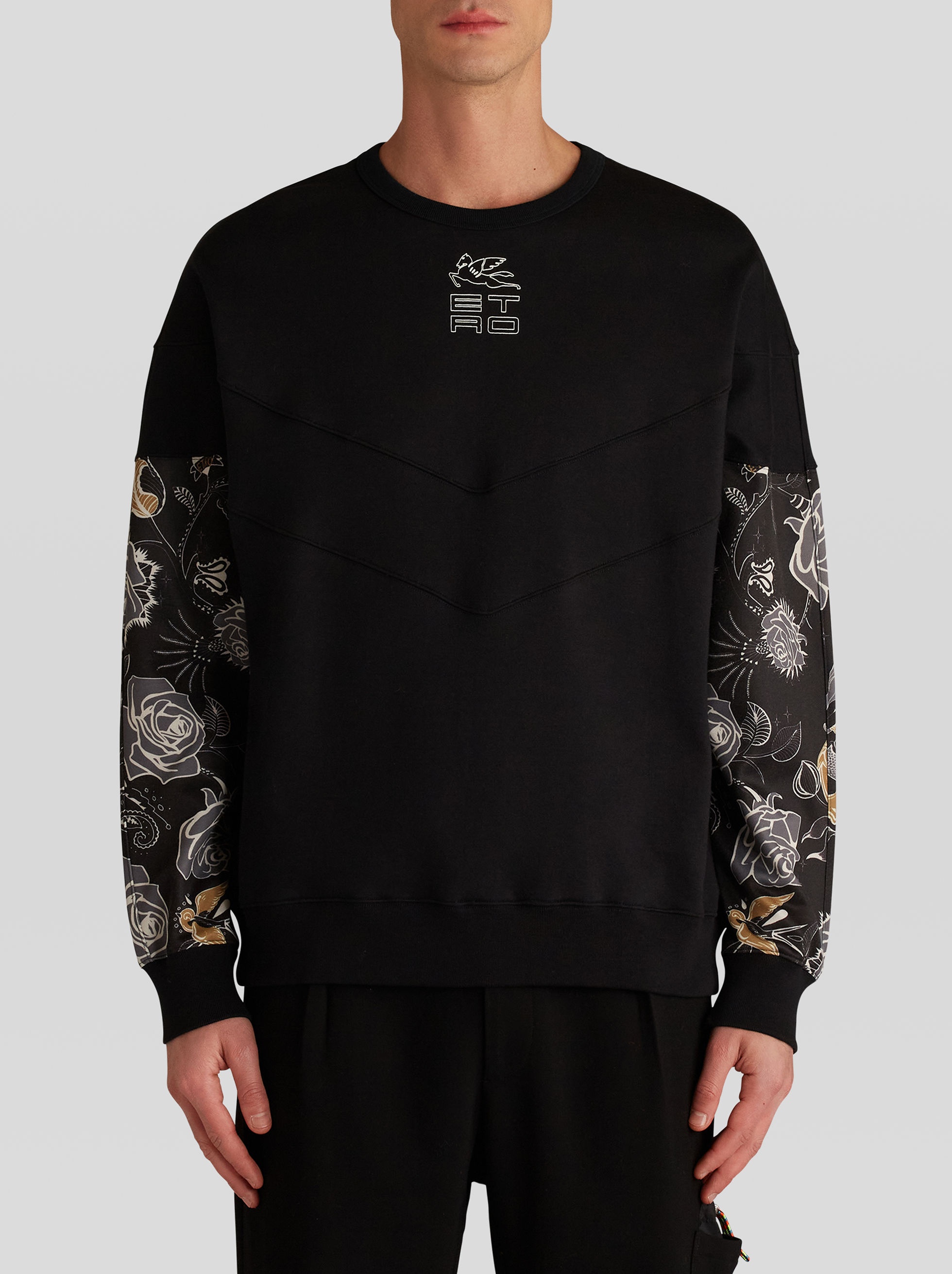 PATCHWORK JERSEY SWEATSHIRT WITH ETRO CUBE LOGO - 2