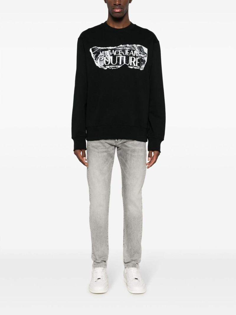 VERSACE JEANS COUTURE logo-print cotton sweatshirt outlook