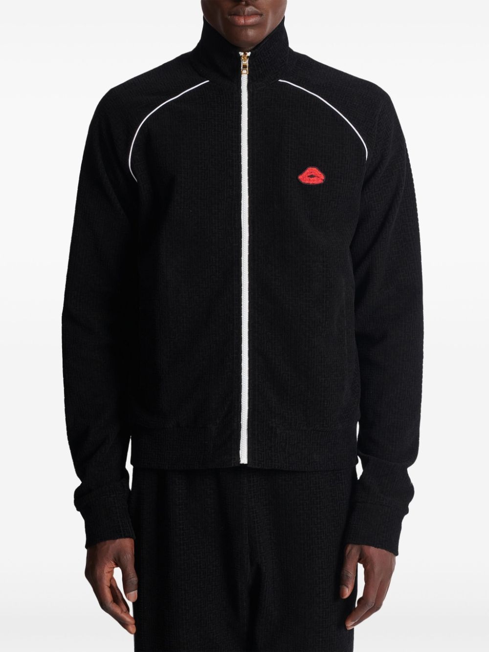 kiss-monogram jersey tracking jacket - 3