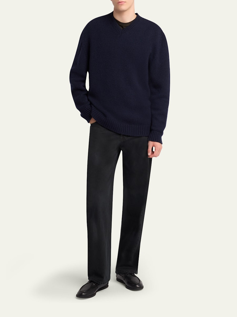 The Row Men's Rossen Straight-Leg Black Denim Jeans outlook