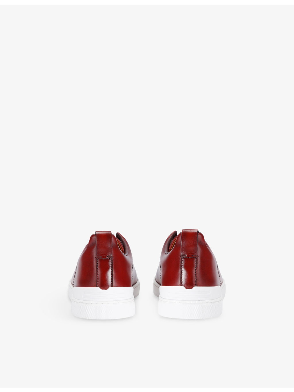 Triple-Stitch Low-Top Leather Trainers - 4