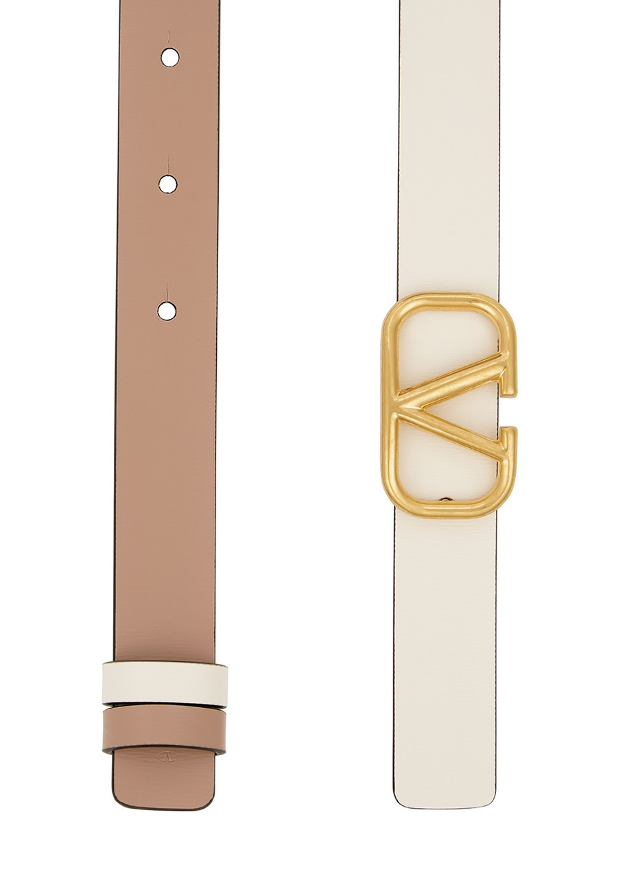 Valentino Garavani VLogo reversible leather belt - 4