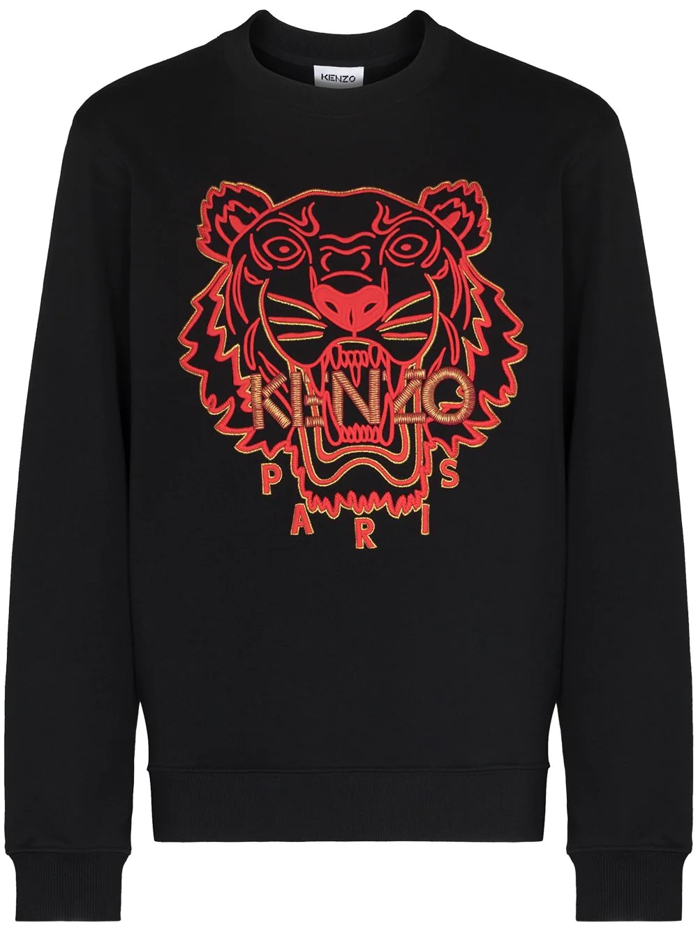 embroidered Tiger Head cotton sweatshirt - 1