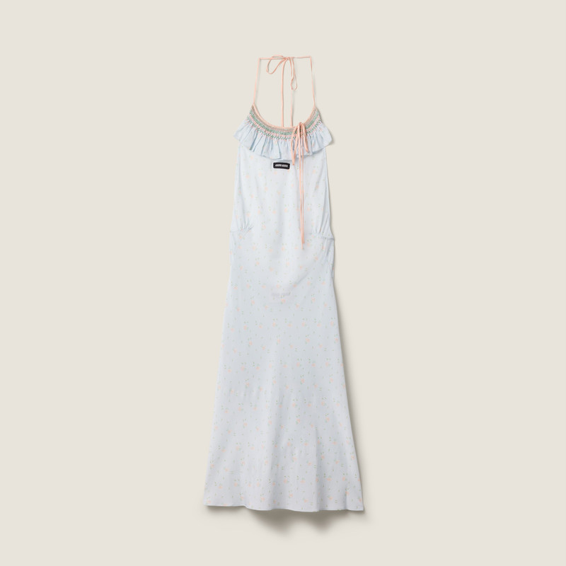 Embroidered marocain crepe dress 1