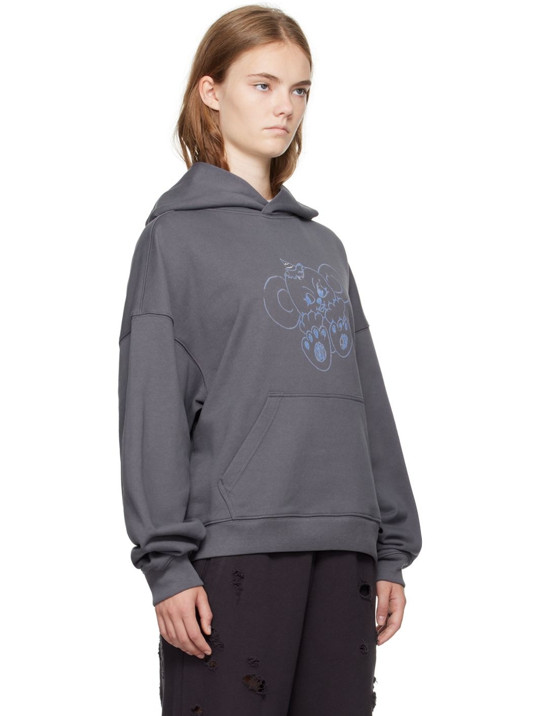 Gray Monster Fitted Hoodie - 2