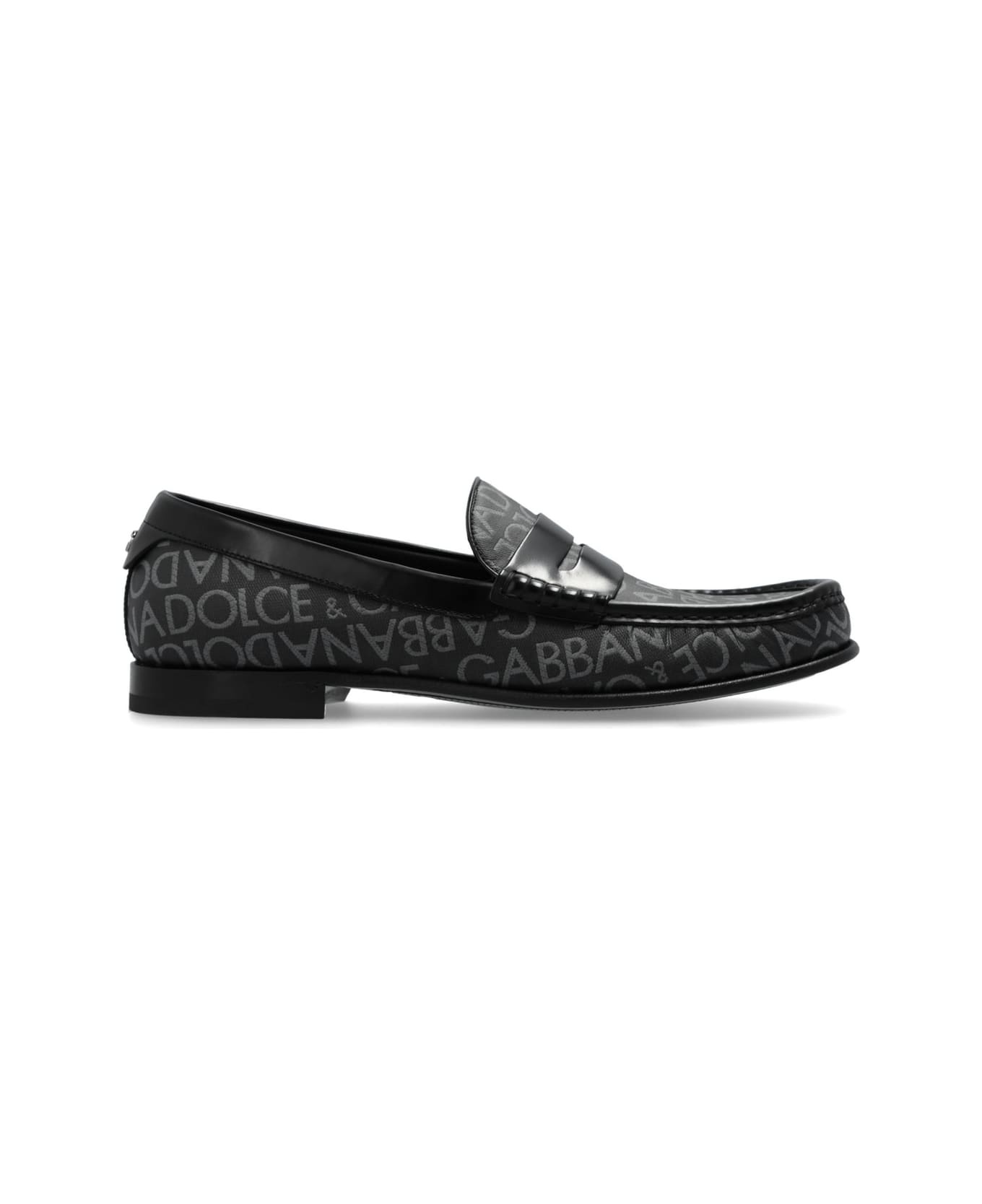 Logo Jacquard Fabric Loafers - 1