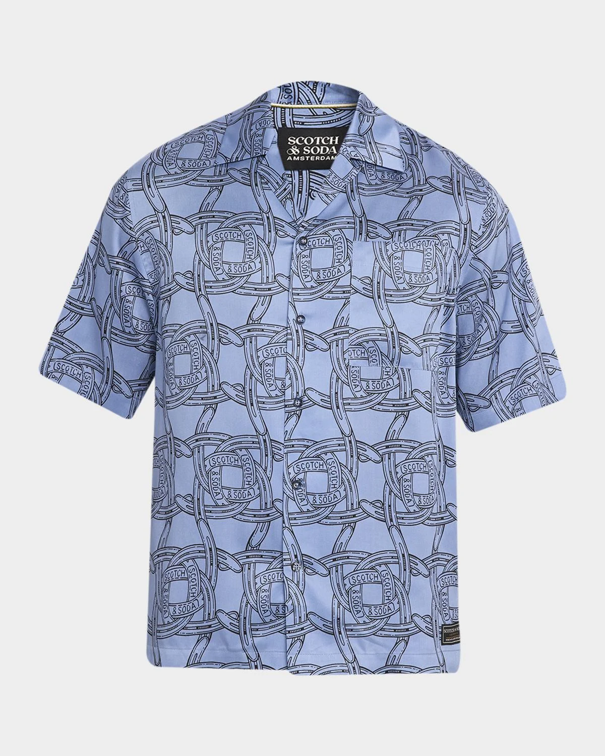 Men's Logo Horseshoe-Printed Short-Sleeve Shirt - 1
