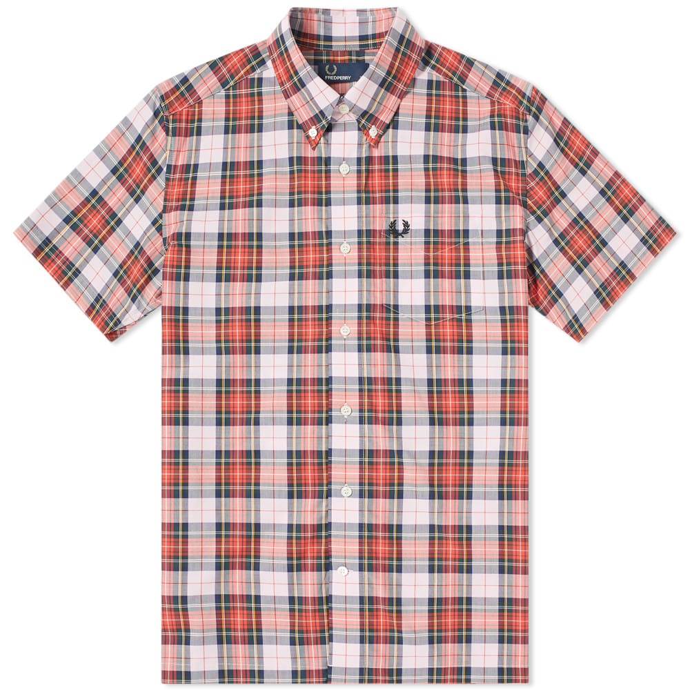 Fred Perry Authentic Short Sleeve Washed Tartan Shirt - 1