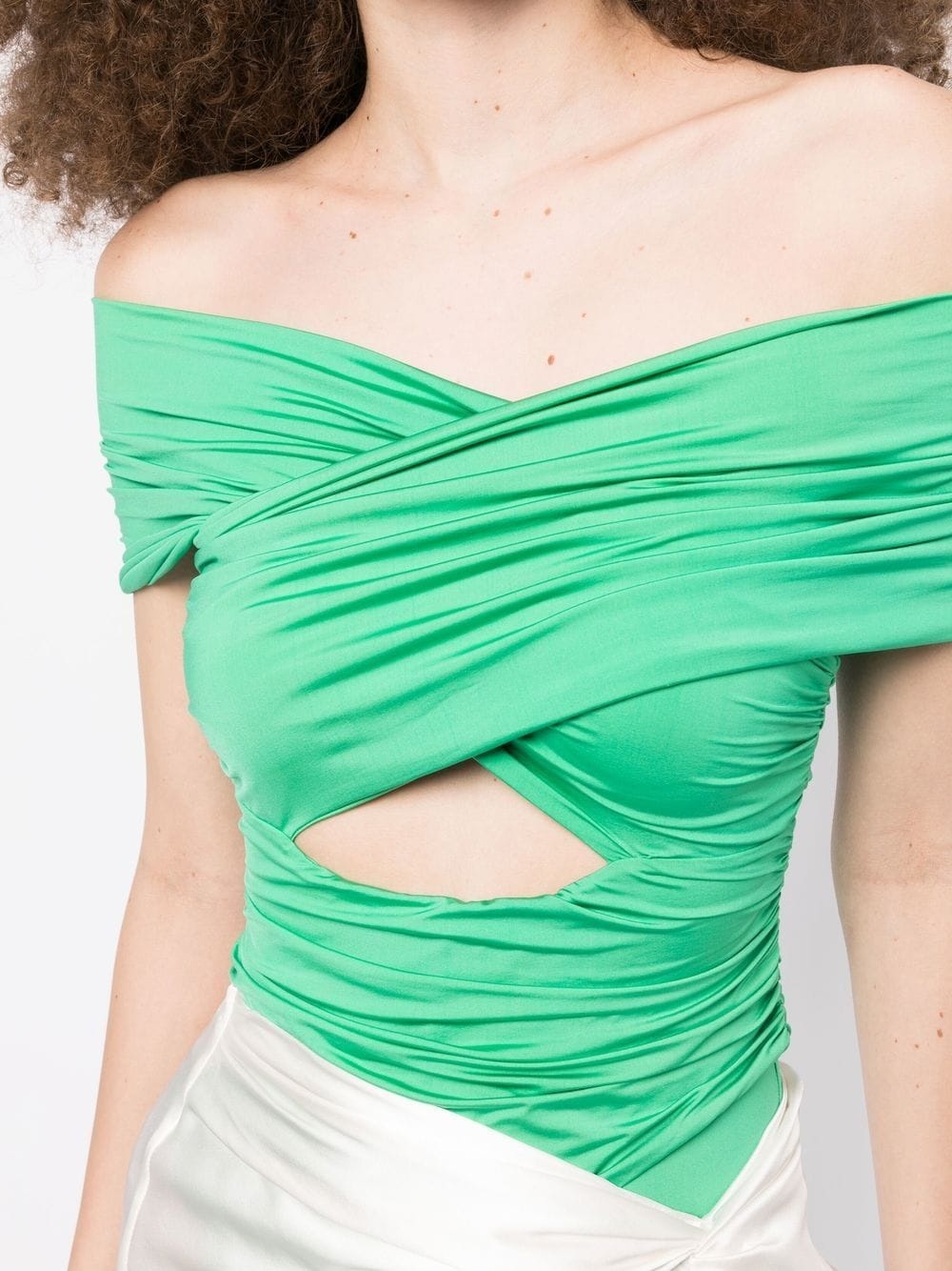 draped off-shoulder bodysuit - 5