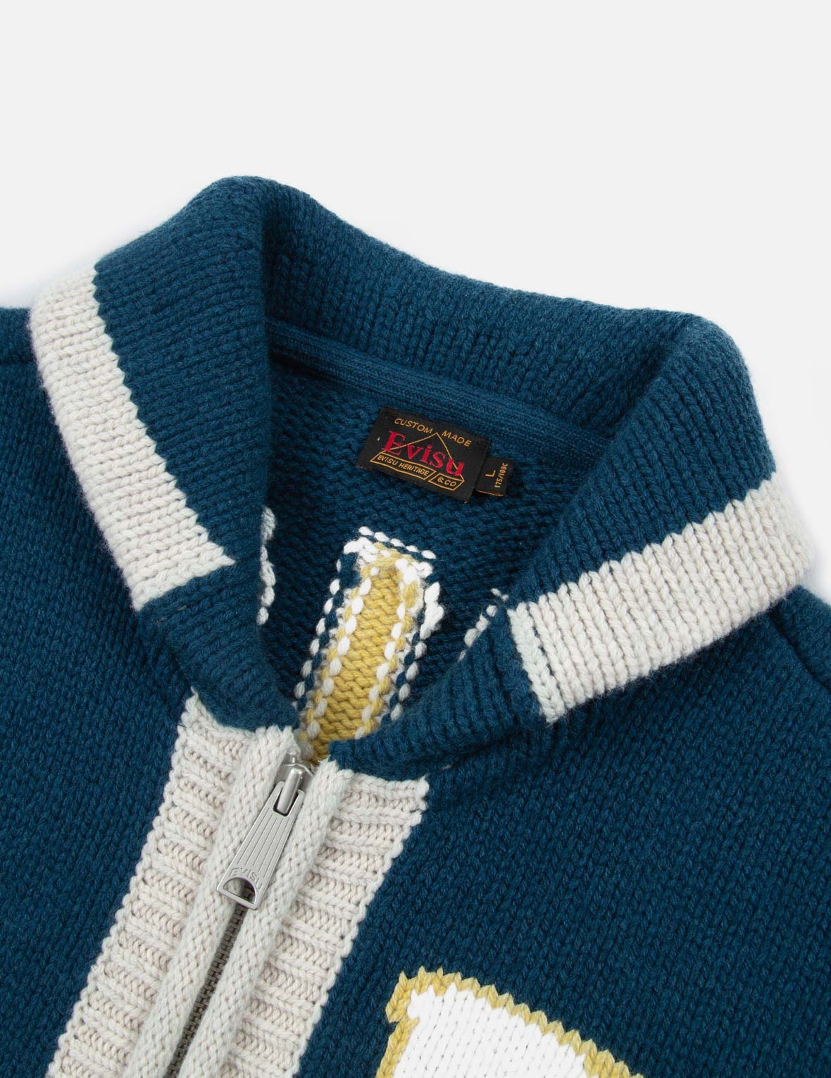 DARUMA INTARSIA-KNIT ZIP-UP SWEATER - 7