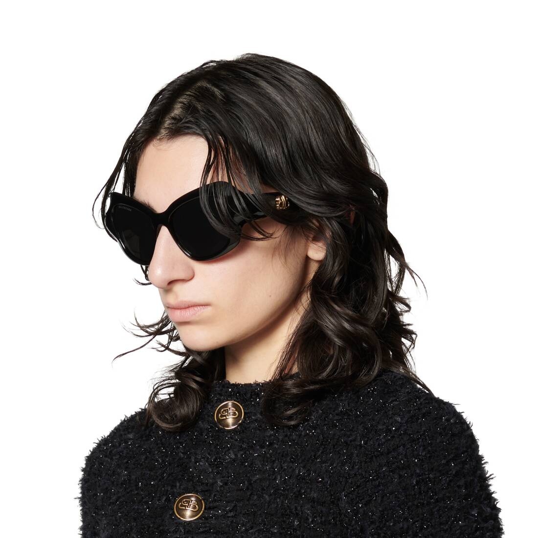 Women's Palazzo Cat Sunglasses  in Black - 7