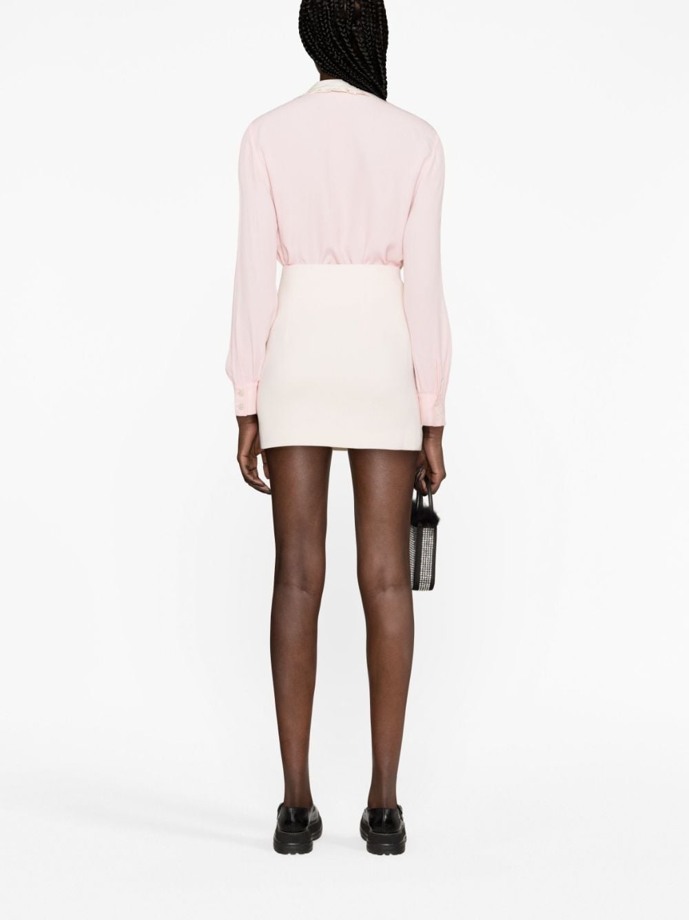 high-rise wool miniskirt - 4