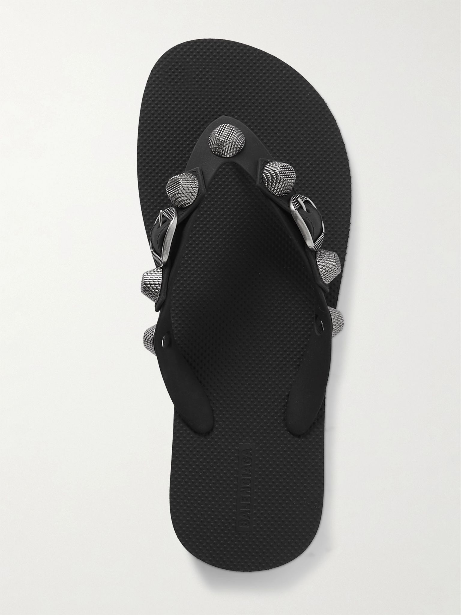 Cagole embellished rubber flip flops Black - 5