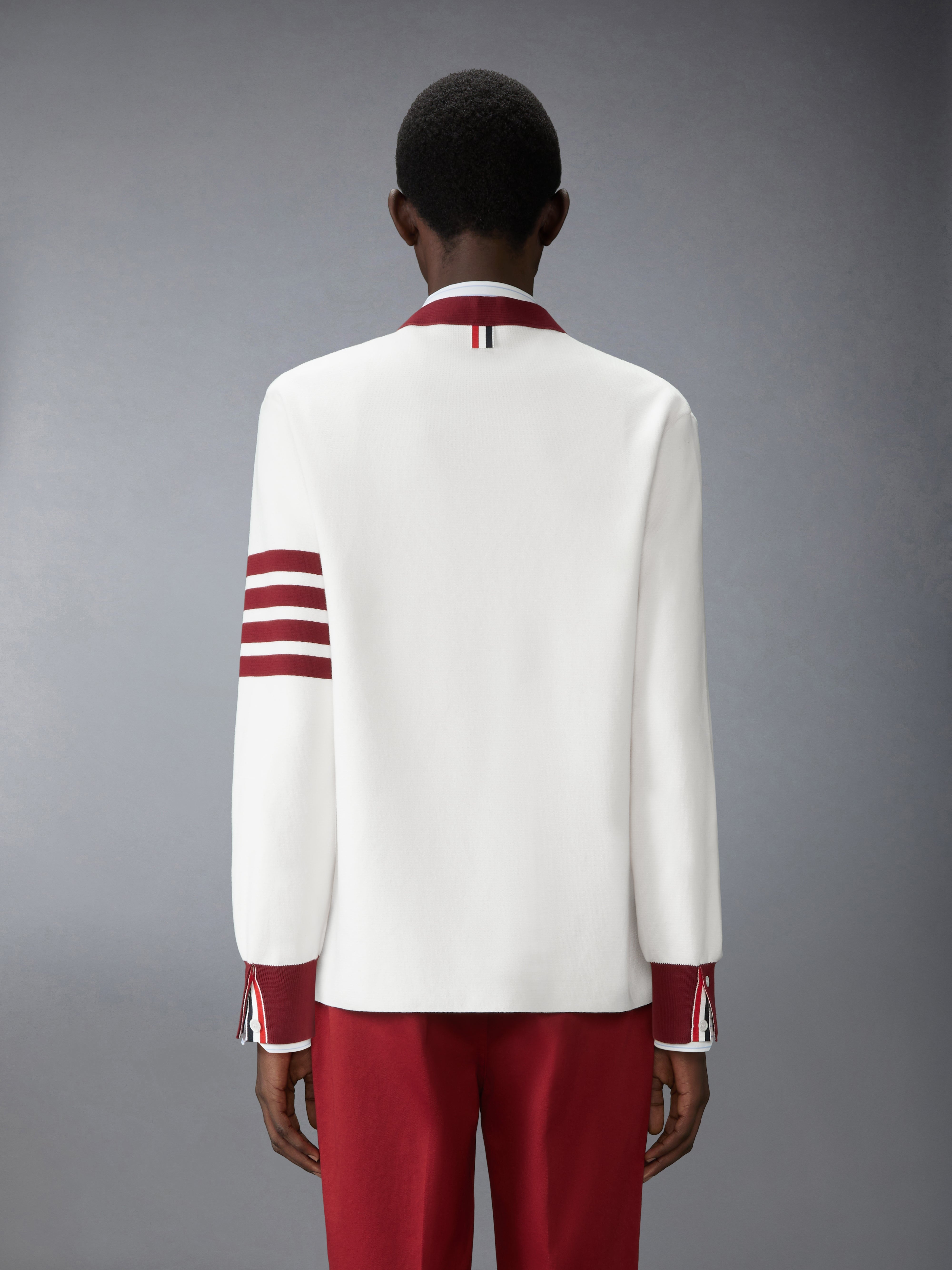 MILANO STITCH 4-BAR V NECK RUGBY FIT CARDIGAN - 3