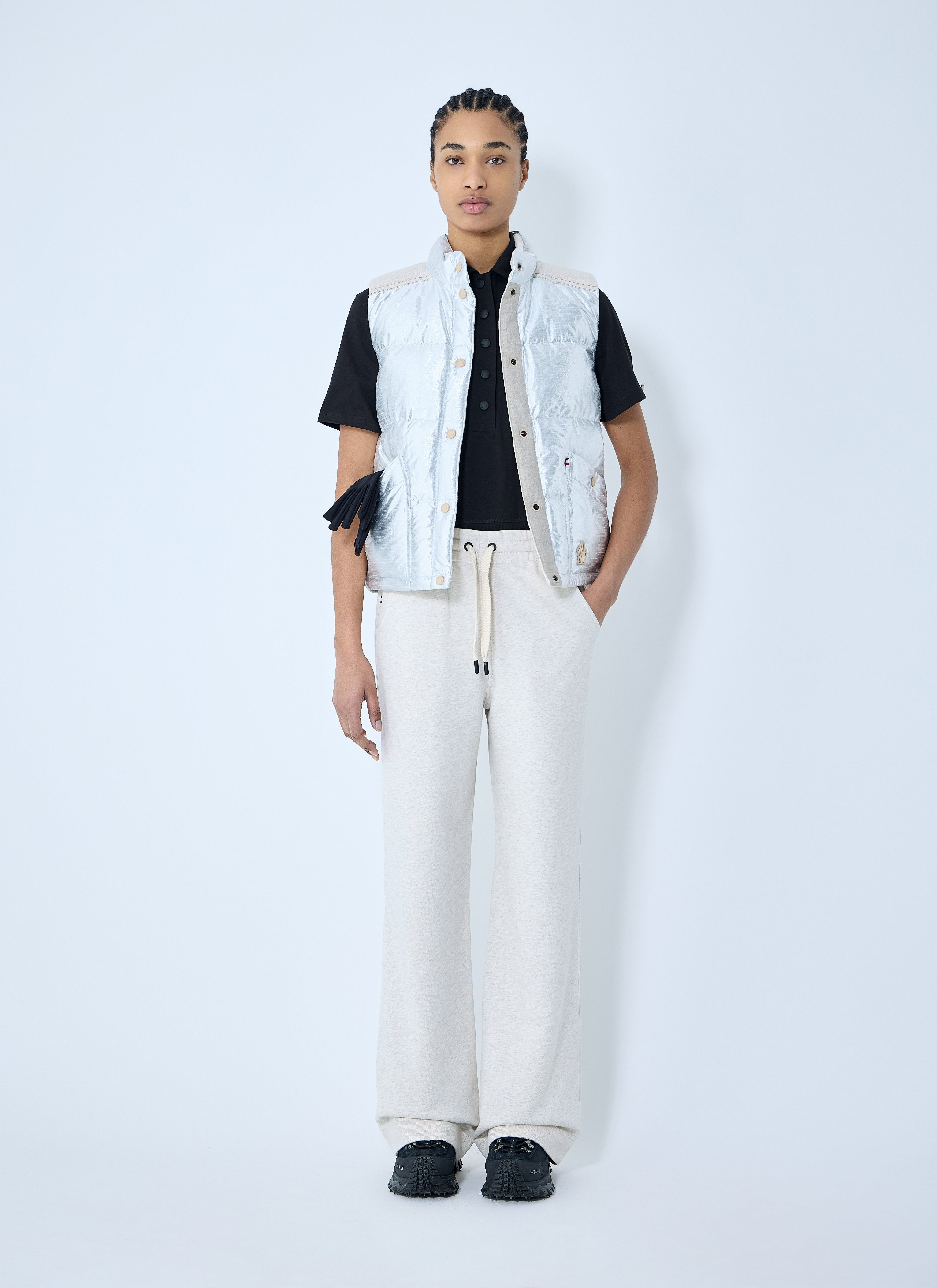 Moncler Grenoble Women Cotton-And-Linen-Blend Track Pants - 2