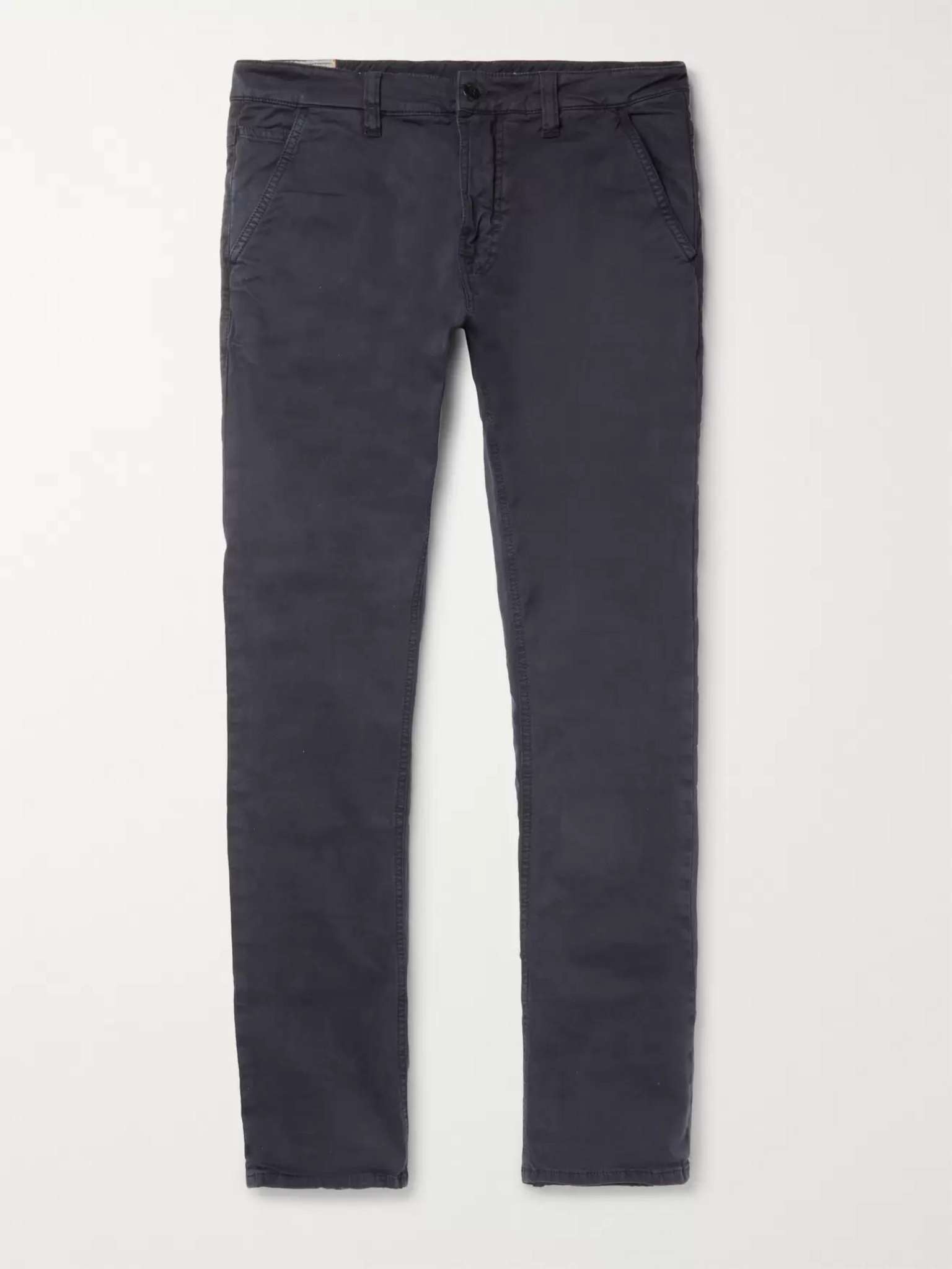 Slim Adam Garment-Dyed Stretch Organic Cotton-Twill Trousers - 1