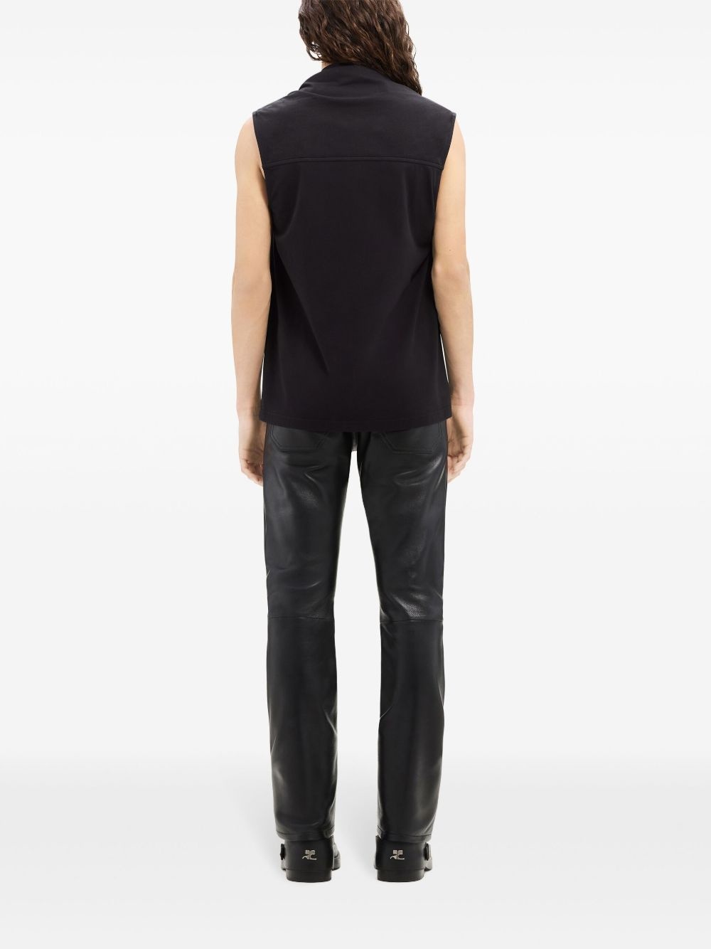 draped-detail cotton tank top - 4
