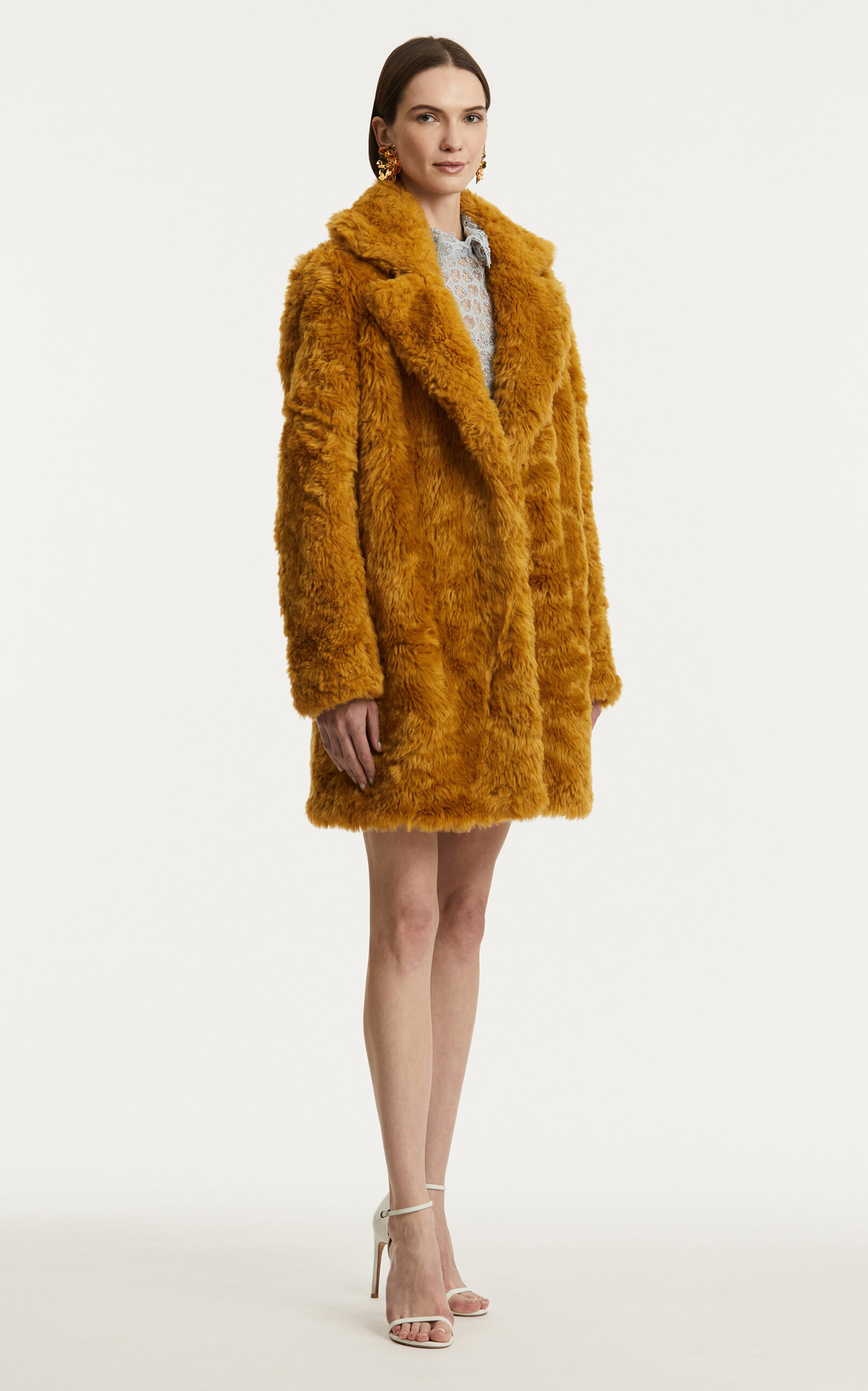 Faux Fur Coat yellow - 4