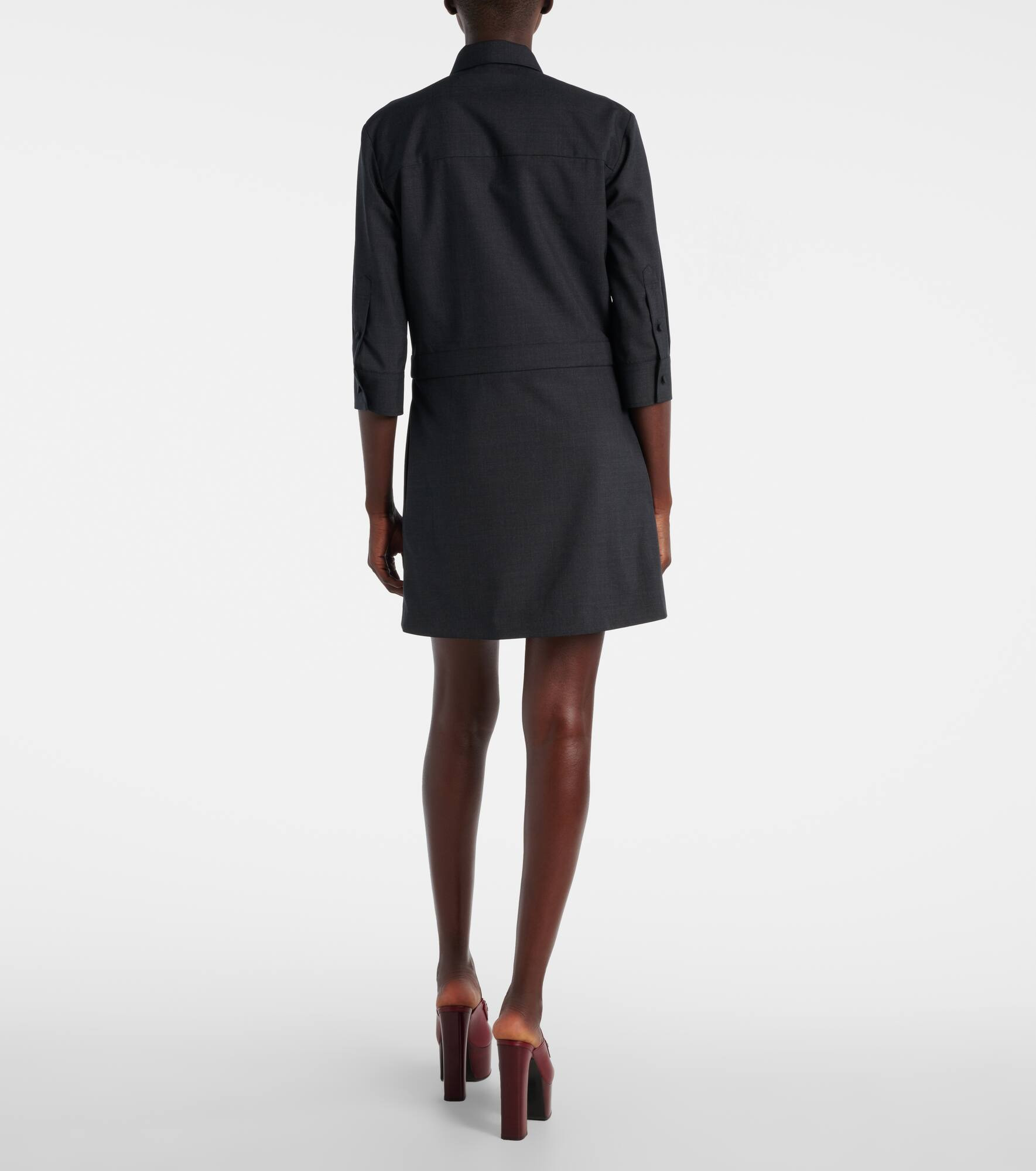 Horsebit wool shirt dress - 3