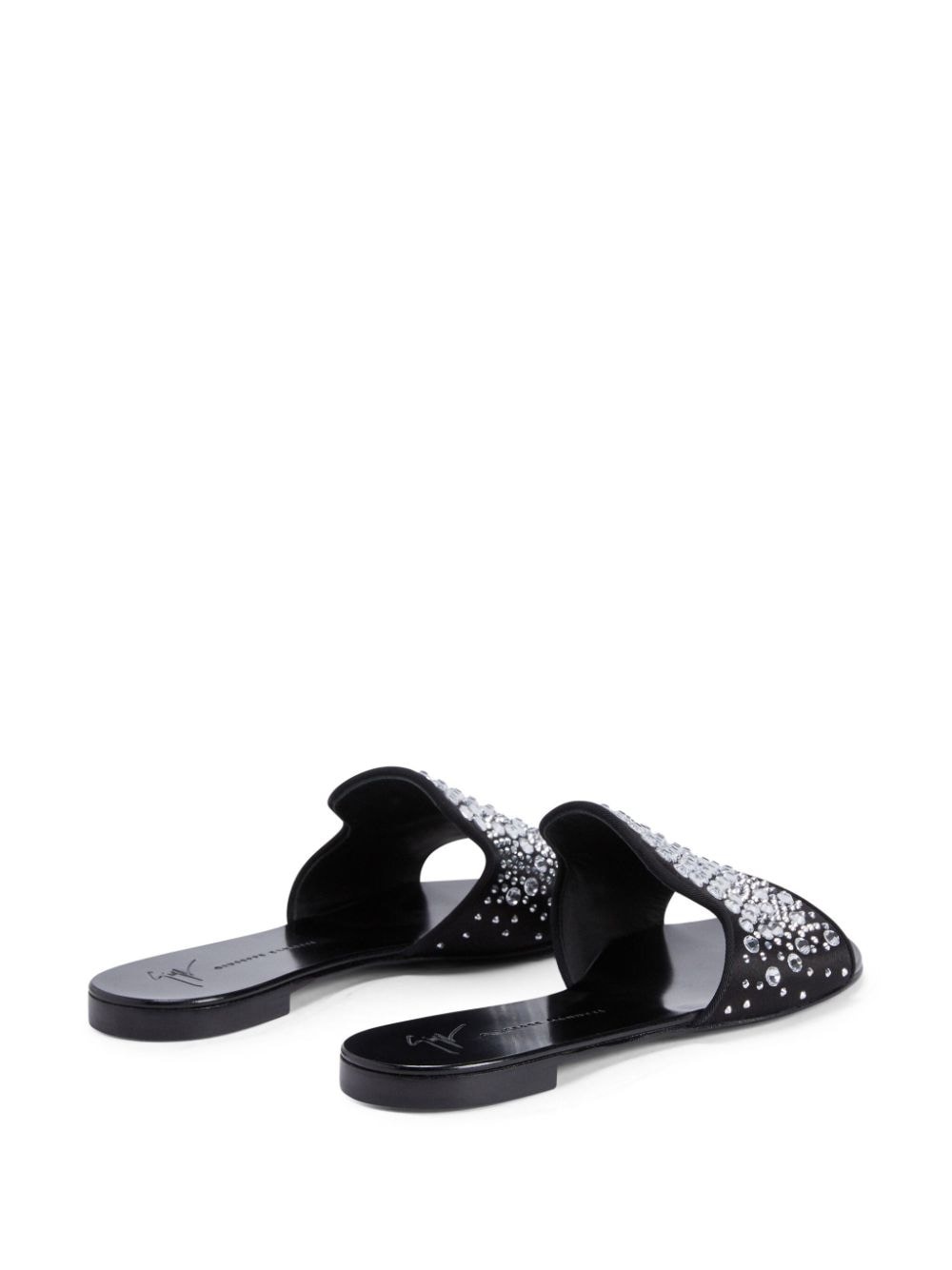 Andromedha rhinestone-embellished satin slides - 3