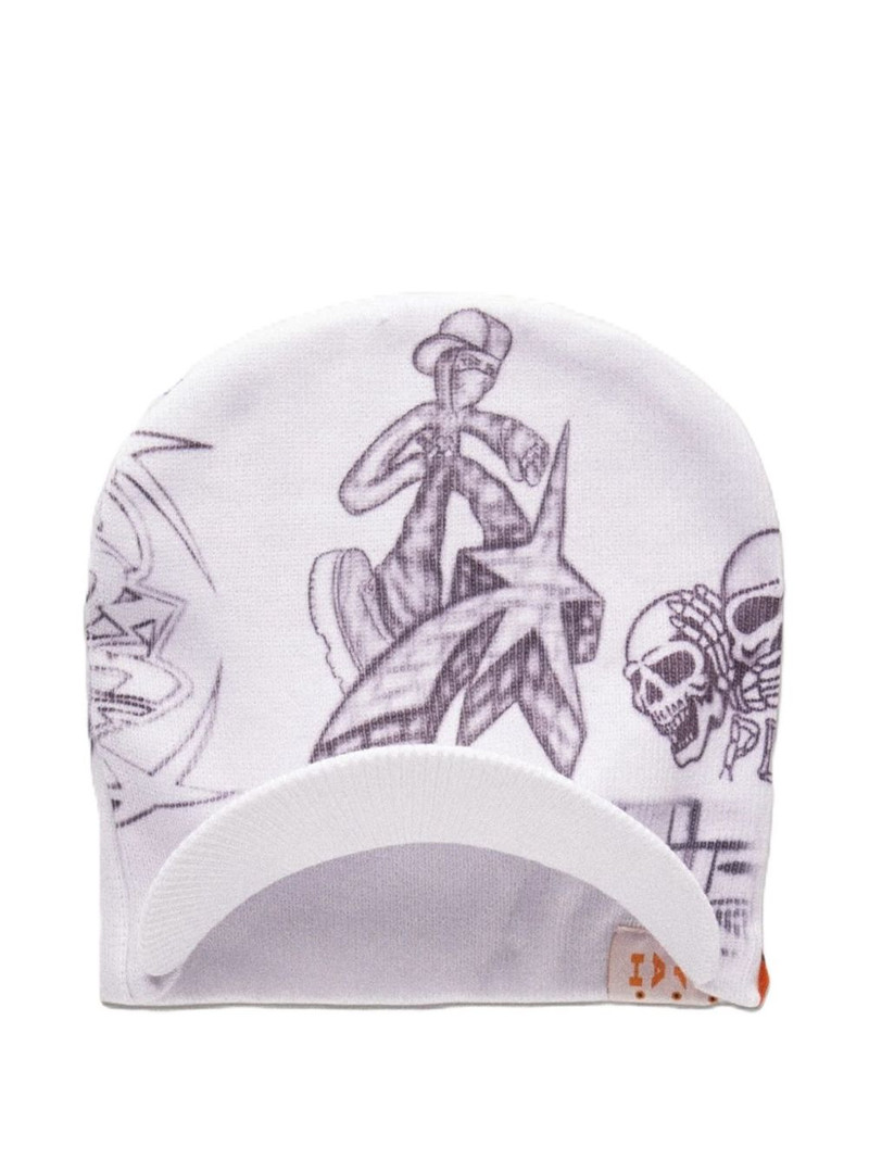 PDF graffiti-print beanie hat outlook