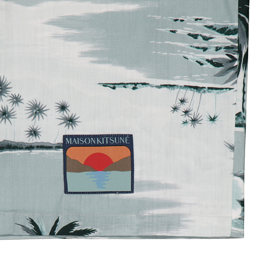 Maison Kitsune Seafoam Design Island-Print Shirt - 2