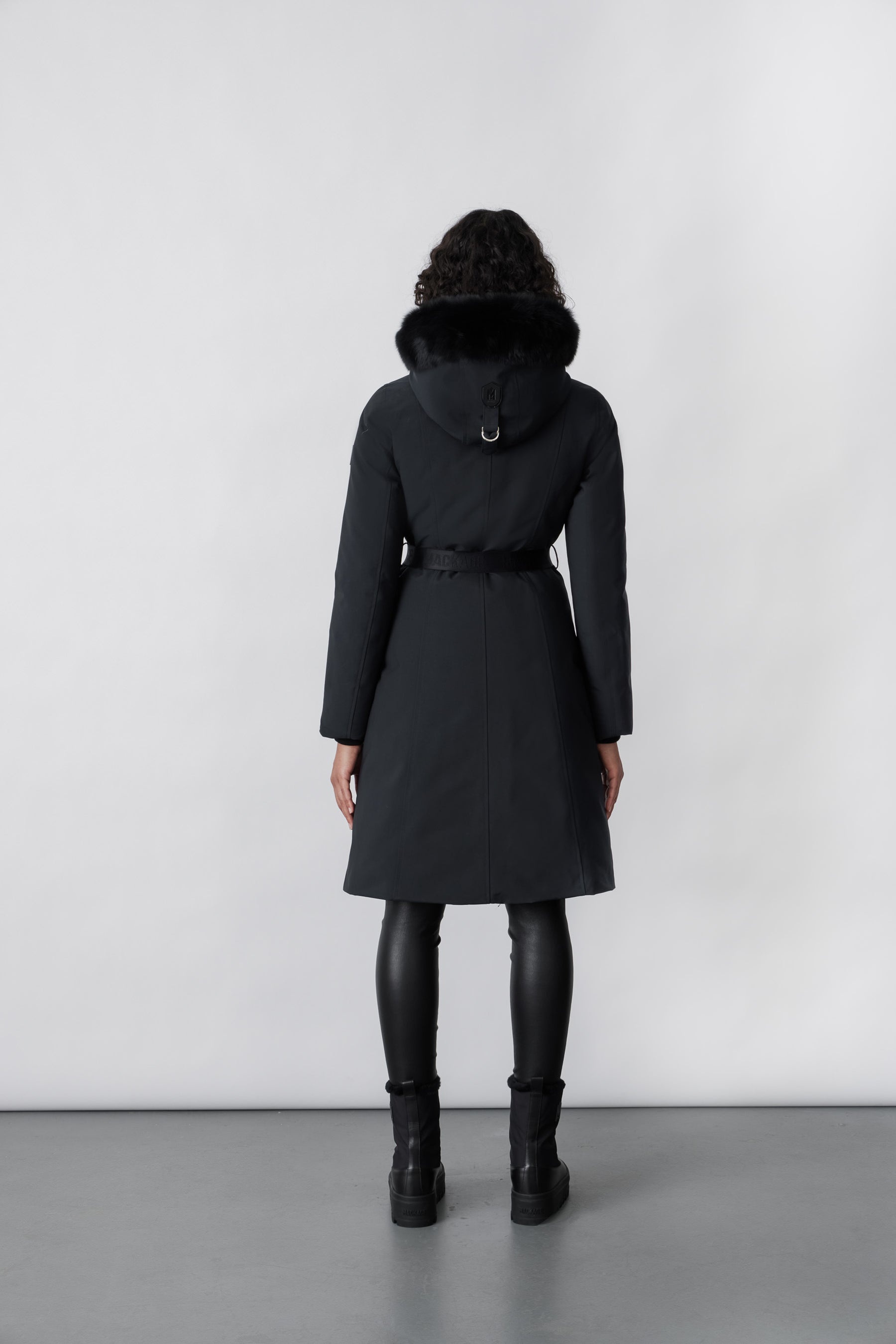 KAILYN Flared down coat with blue fox fur hood - 4