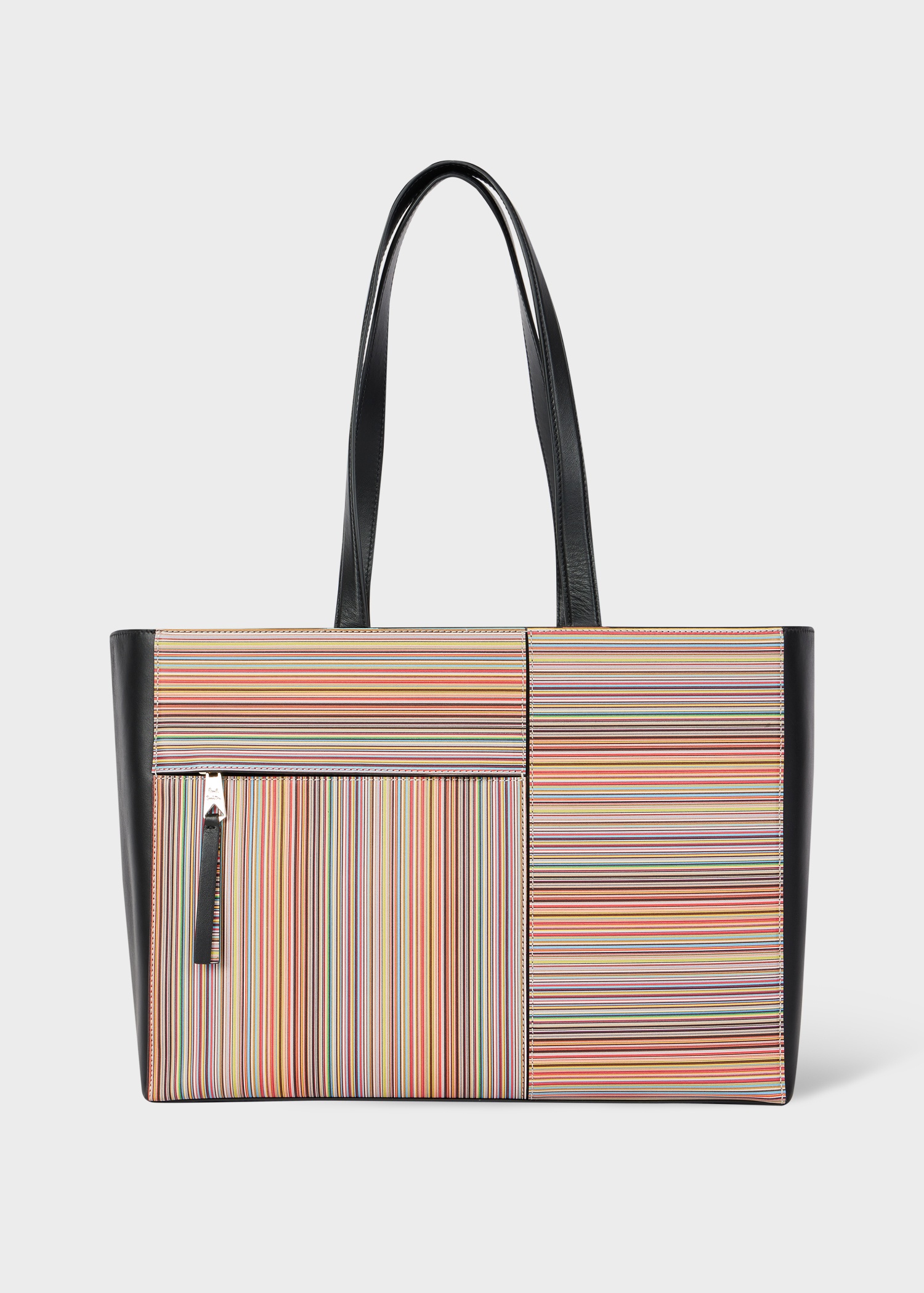 Women's Panelled 'Signature Stripe' Leather Tote Bag - 1