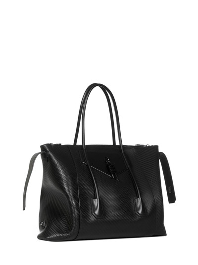 Givenchy Antigona Lock Soft large handbag in black woven leather with 4G lock on the front. outlook
