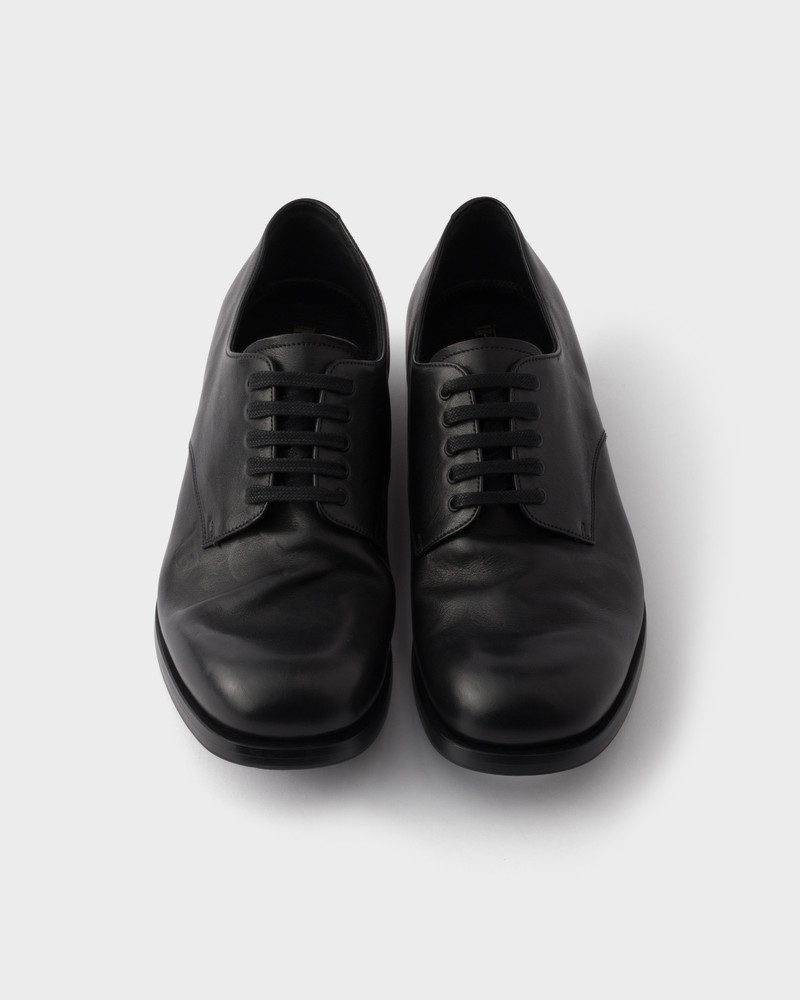 Antiqued leather laced derby shoes 4