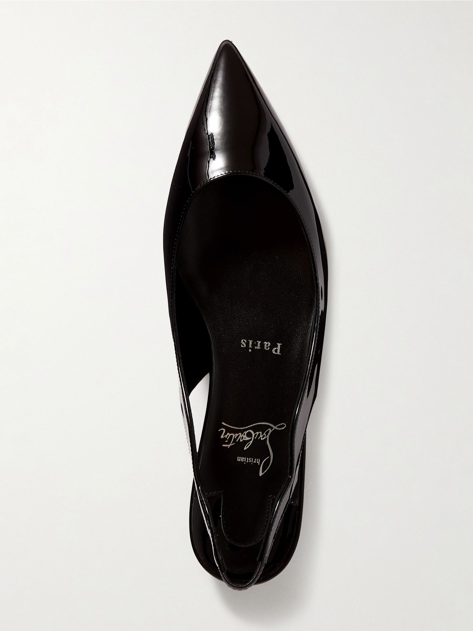 Hot Chikita patent-leather slingback point-toe flats Black - 5