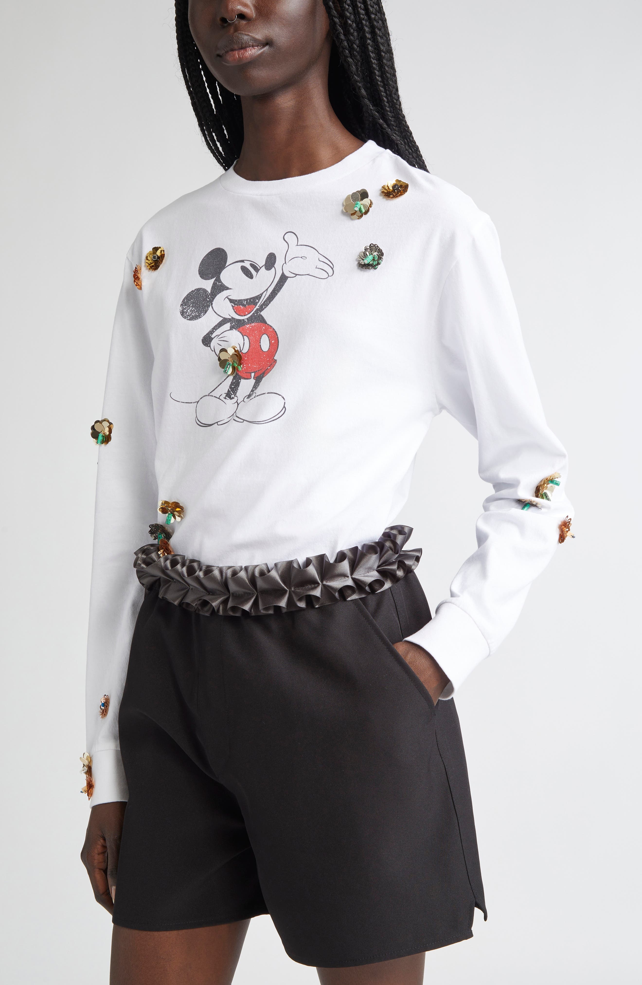 Coperni x Disney Mickey Mouse Appliqué Graphic T-Shirt in White at Nordstrom - 5