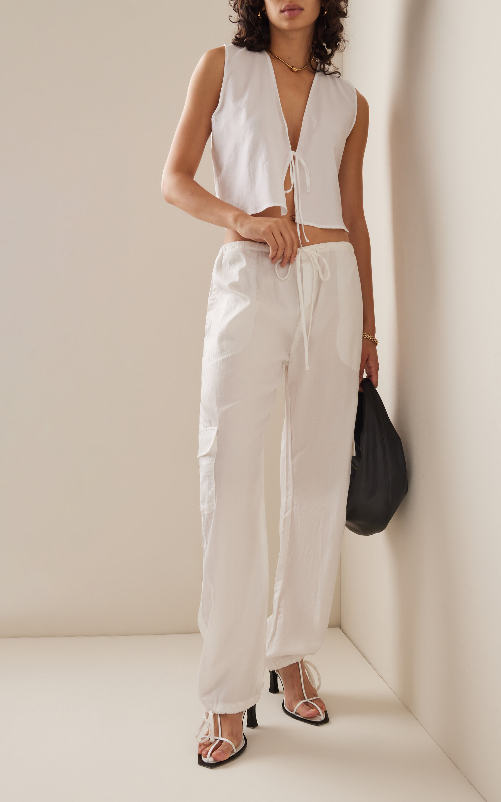 Yoko Cotton Cargo Pants white - 2