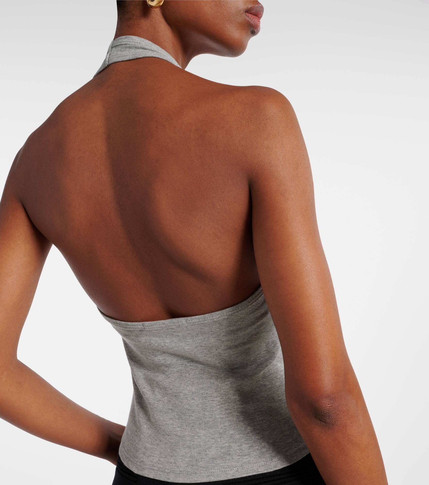 Britt halterneck cotton jersey top - 5