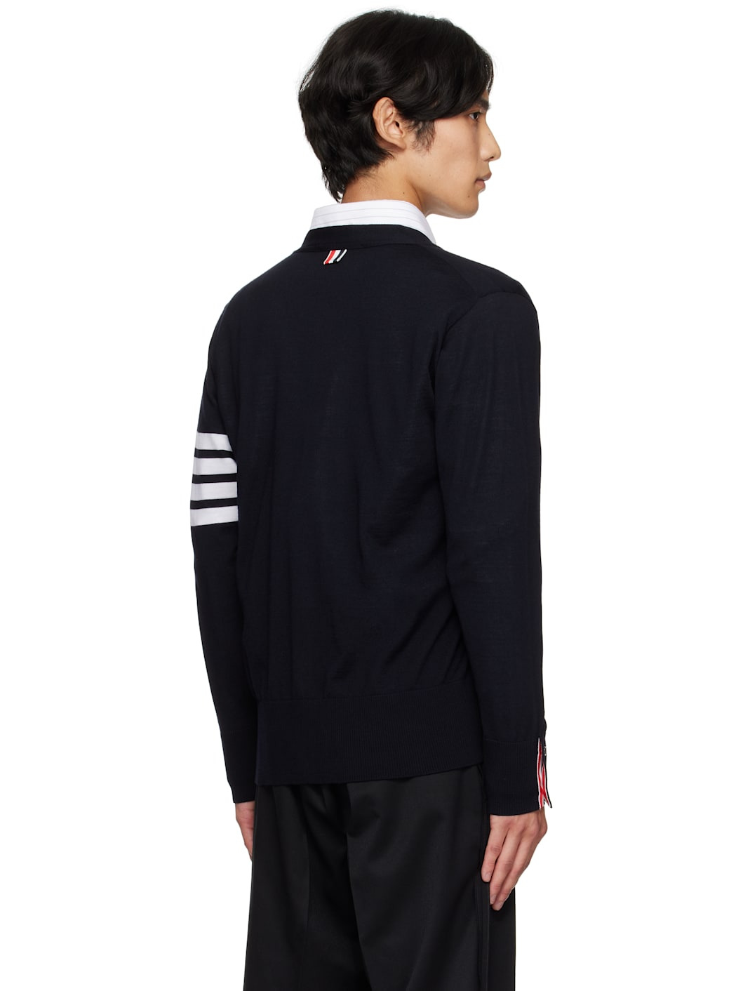 Navy Classic V-Neck Cardigan - 3