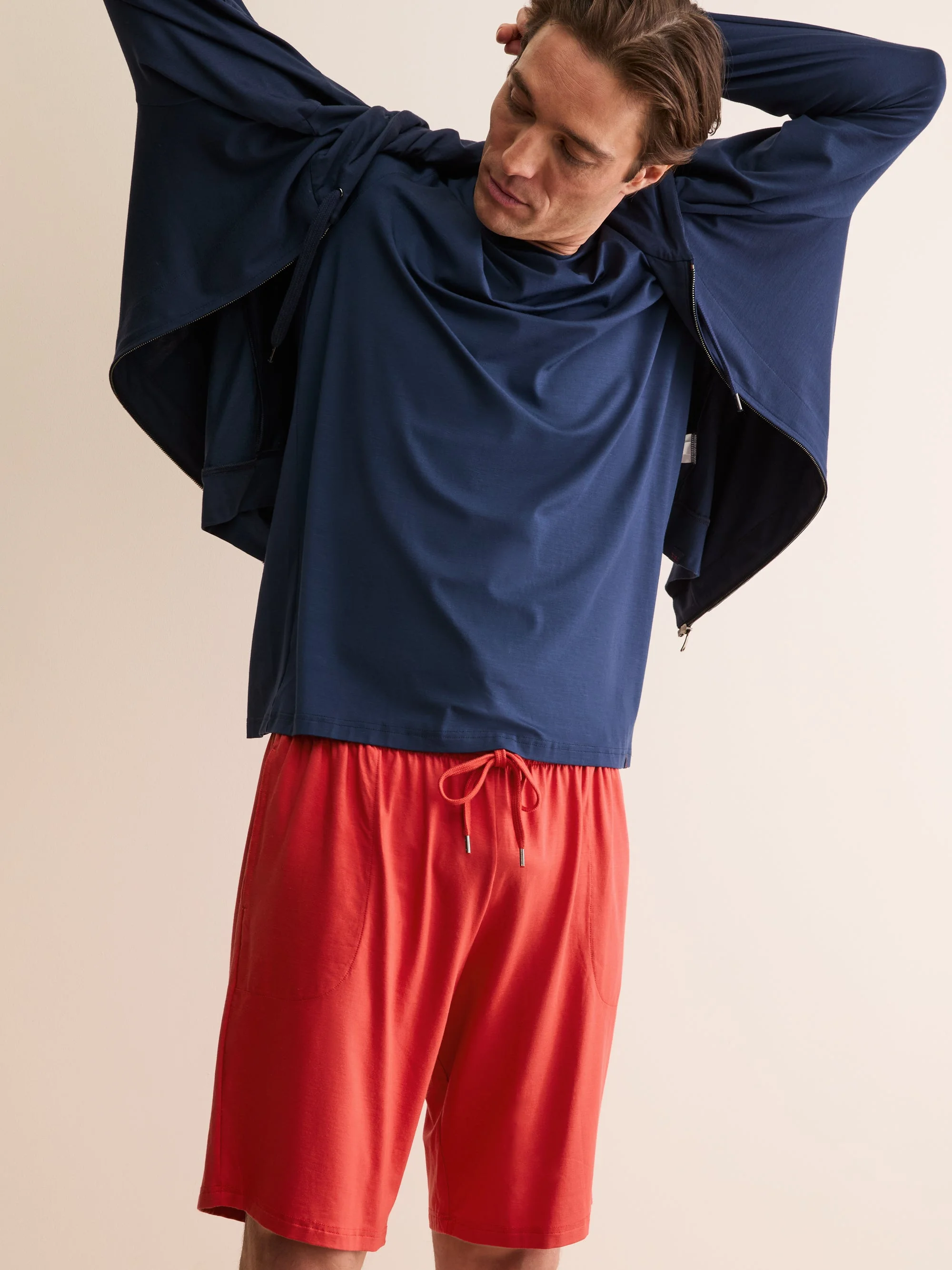 Men's Lounge Shorts Basel Micro Modal Stretch Rich Red - 1